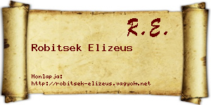 Robitsek Elizeus névjegykártya